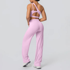 Conjunto Top Ombro Só com Sustentação e Calça Wide Leg Modern Motion