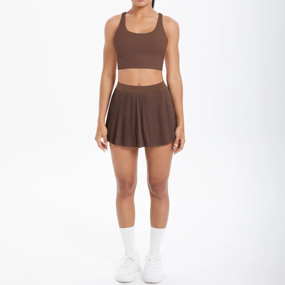 Conj Top e Saia Sob Shorts Modern Celeste