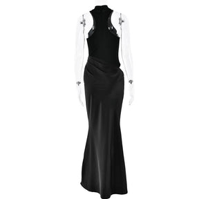 Vestido Longo Gola Alta sem Mangas Modern Hazel