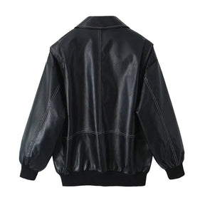 Jaqueta Feminina Oversized Couro Eco Modern Amalfi