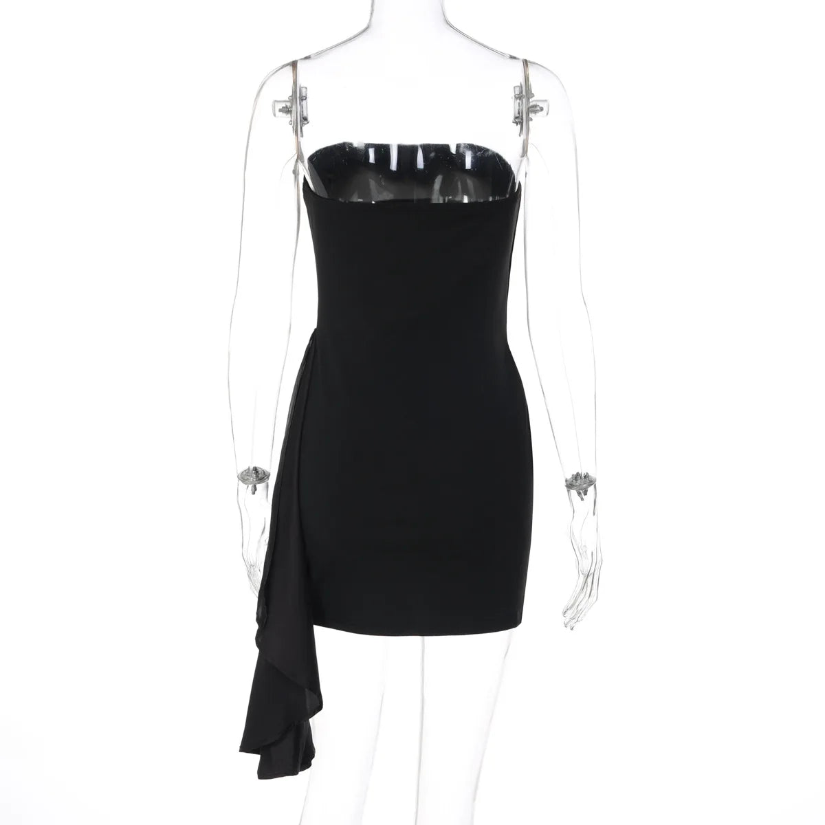 Vestido Curto Preto com Drapeado Modern Ember