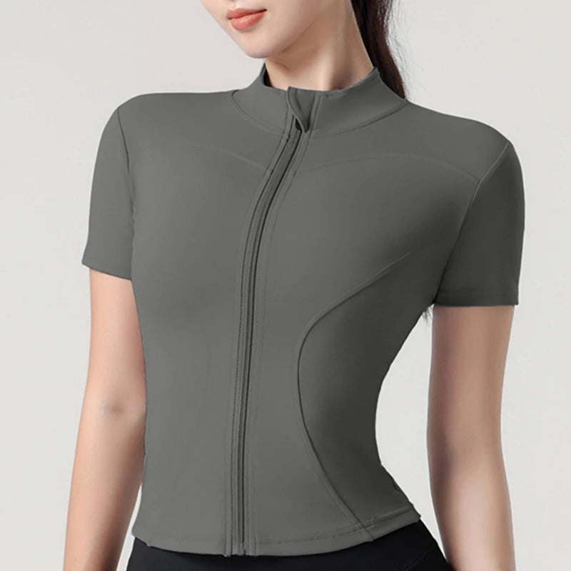 Blusa Meia Manga Esportiva com Zíper Modern Femina