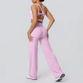 Conjunto Top Ombro Só com Sustentação e Calça Wide Leg Modern Motion