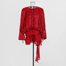 Vestido Curto com Saia de Babados Assimétrico Modern Bela