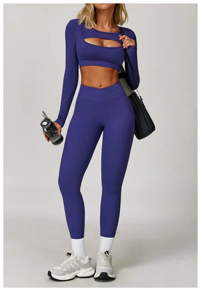 Top Manga Longa e Calça Legging Cós V Modern Flex