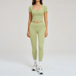 Conjunto Esportivo Blusa Meia Manga com Calça Legging Modeladora Modern Mulen