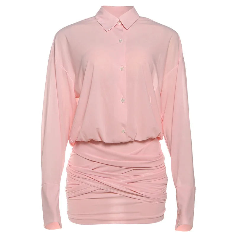 Vestido Camisa Curto com Tule Modern Angel