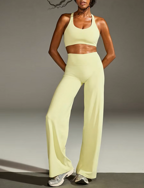 Calça Wide Leg Bailarina Cós Alto Tendência Modern Motion