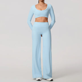 Conjunto Cropped Manga Longa e Calça Confy Modern Active