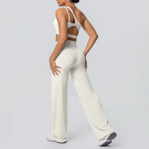 Conjunto Top Ombro Só com Sustentação e Calça Wide Leg Modern Motion