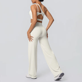 Conjunto Top Ombro Só com Sustentação e Calça Wide Leg Modern Motion