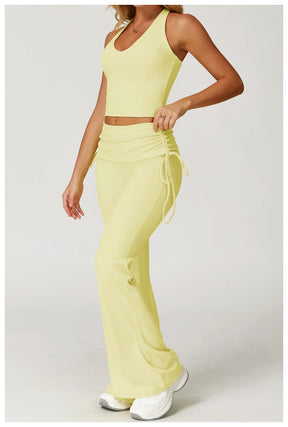 Conjunto Blusa Nadador e Calça Flare Cós dobrado com Regulagem Modern Louise