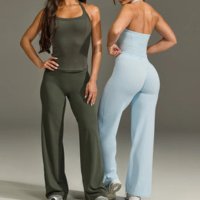 Calça Wide Leg Bailarina Cós Alto Tendência Modern Motion