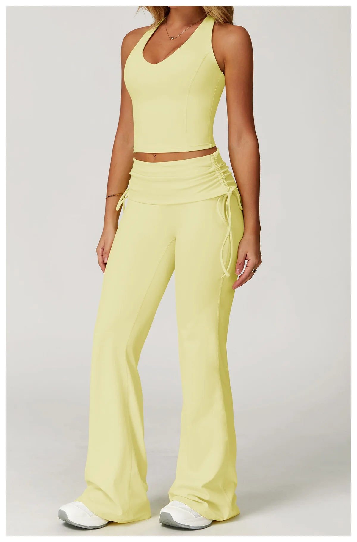 Conjunto Blusa Nadador e Calça Flare Cós dobrado com Regulagem Modern Louise