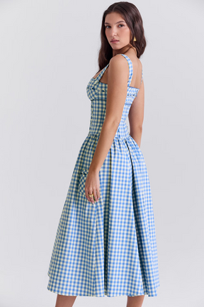 Vestido Midi Xadrez Modern Farm - GOLDEN ERA