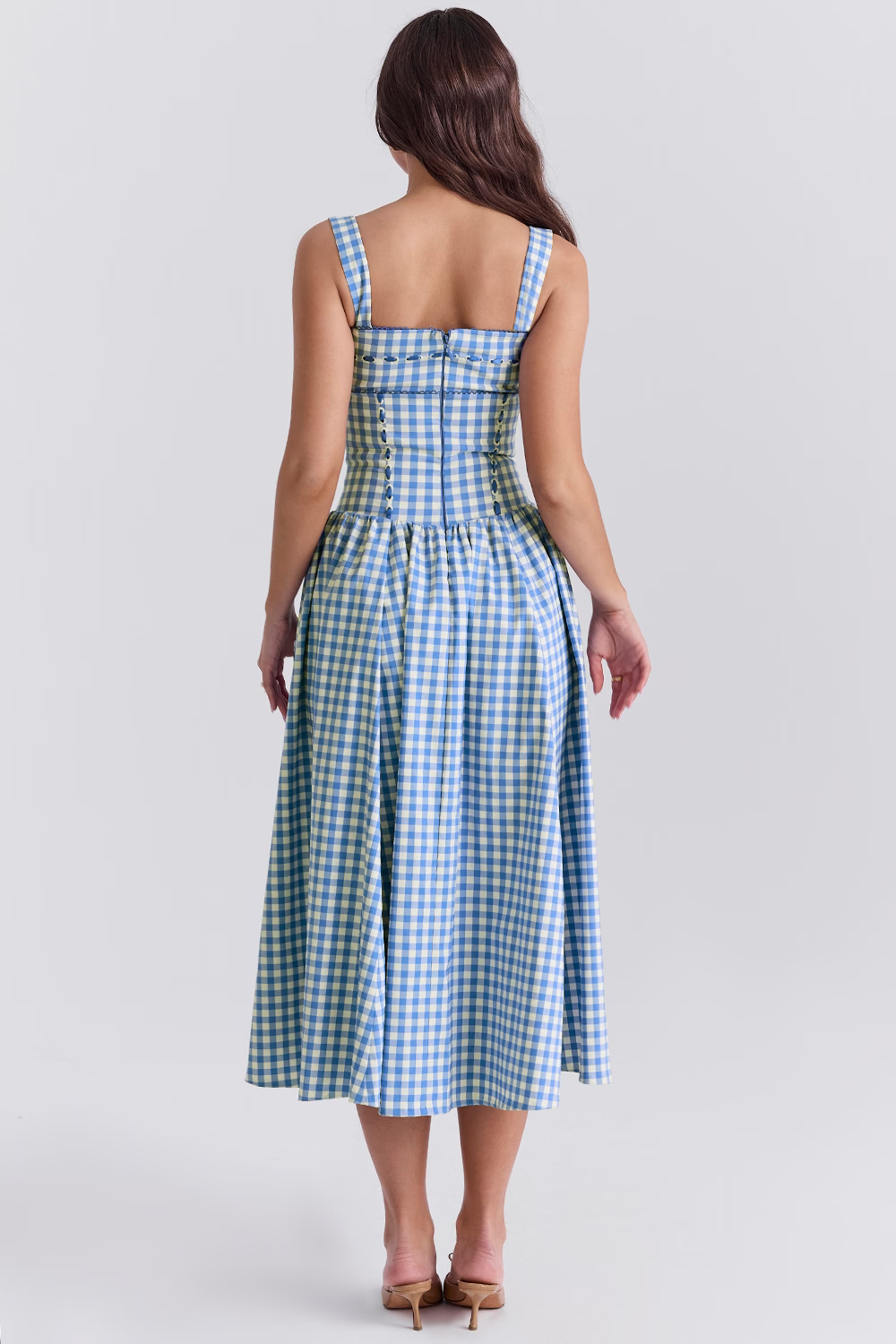 Vestido Midi Xadrez Modern Farm - GOLDEN ERA
