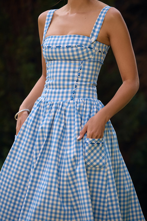 Vestido Midi Xadrez Modern Farm - GOLDEN ERA