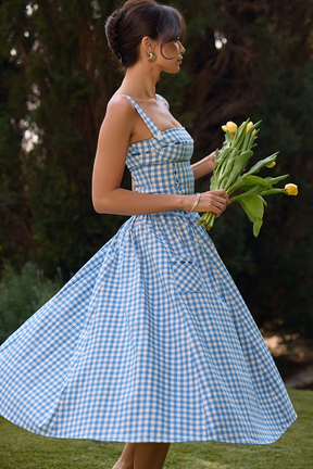 Vestido Midi Xadrez Modern Farm - GOLDEN ERA