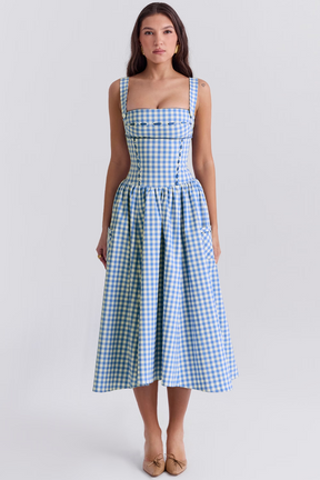 Vestido Midi Xadrez Modern Farm - GOLDEN ERA