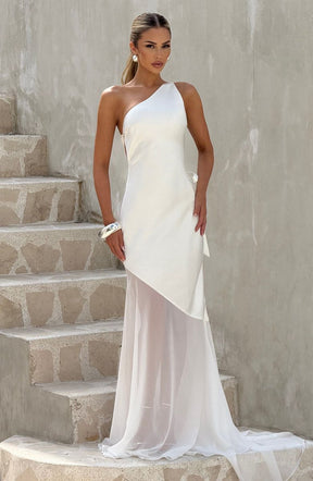 Vestido Longo Cetim Costas Aberta Modern Allure