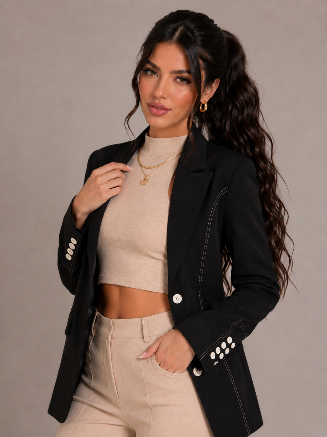 Blazer Feminino Alongado Slim Modern Luxury