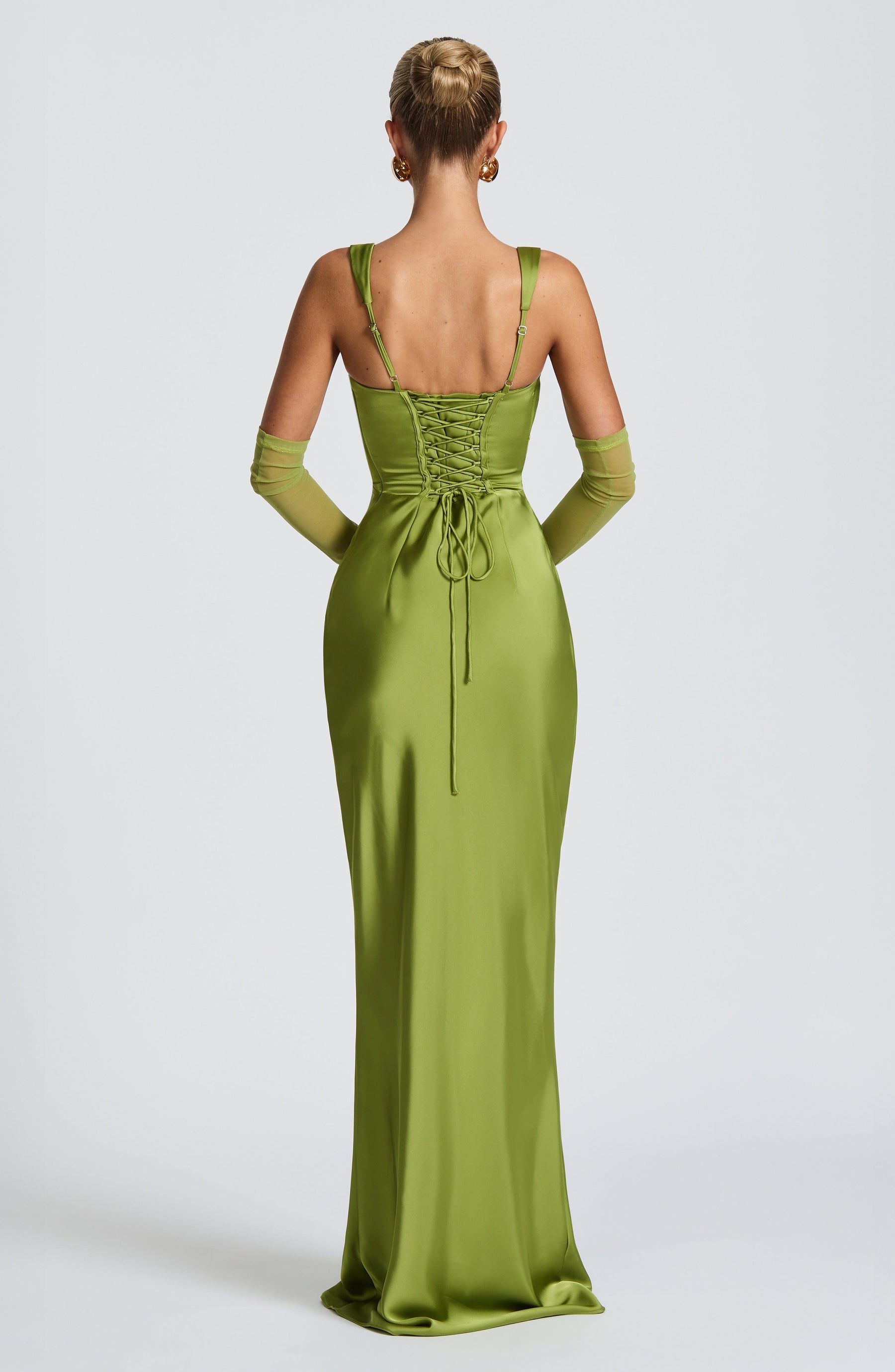 Vestido Longo de Cetim com Lenço Modern Viena