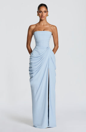 Vestido Longo sem Alças com Fenda Modern Cyra