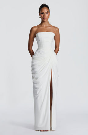 Vestido Longo sem Alças com Fenda Modern Cyra