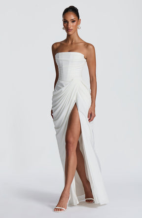 Vestido Longo sem Alças com Fenda Modern Cyra