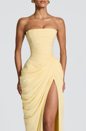 Vestido Longo sem Alças com Fenda Modern Cyra