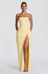 Vestido Longo sem Alças com Fenda Modern Cyra