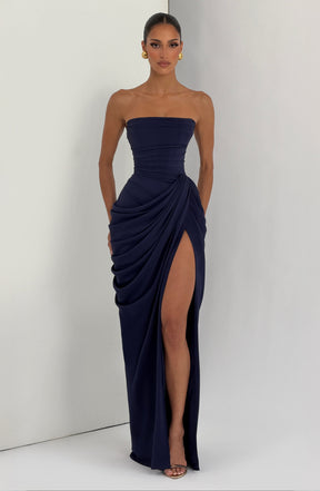 Vestido Longo sem Alças com Fenda Modern Cyra
