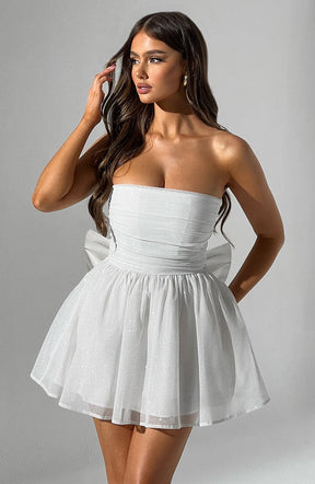 Vestido Curto Sem Alças de Brilho Modern Glam Luxo - FULL