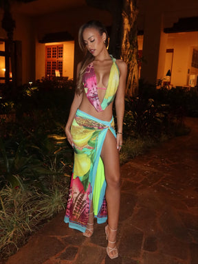 Conjunto Estampado Top e Saia Modern Isla