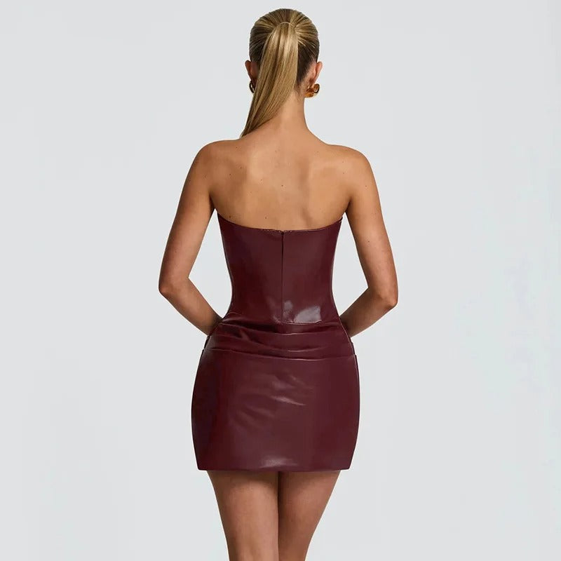 Vestido Curto em Couro Modern Margot