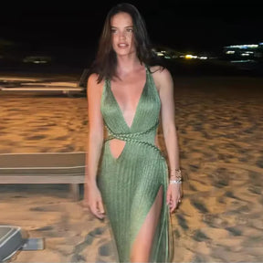 Vestido Longo Fenda Lateral Modern Hayley