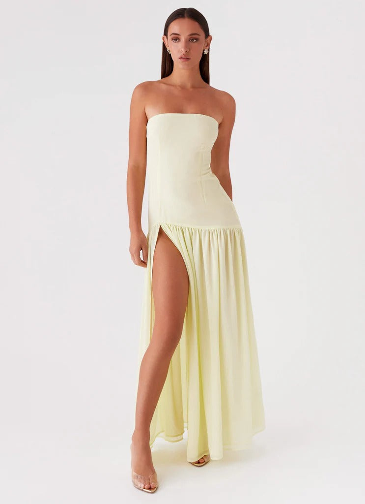 Vestido Longo Tomara que Caia  Com Fenda Modern Eden