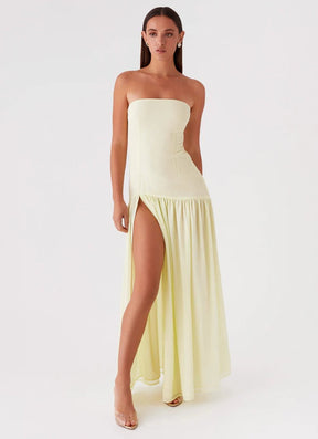 Vestido Longo Tomara que Caia  Com Fenda Modern Eden