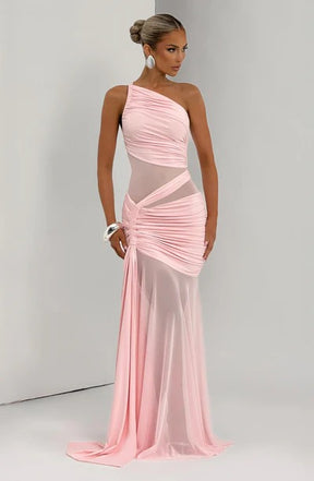 Vestido Longo Drapeado com Tule Modern Marianne