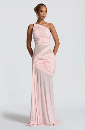 Vestido Longo Drapeado com Tule Modern Marianne