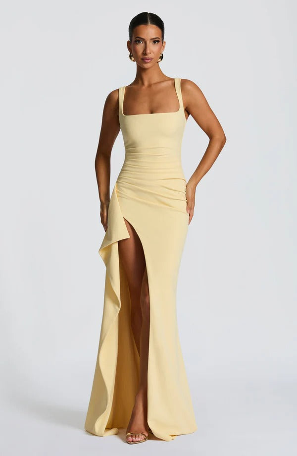 Vestido Longo com Fenda Modern Katana