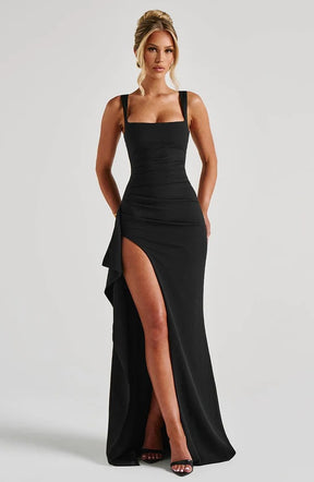 Vestido Longo com Fenda Modern Katana