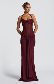 Vestido Longo Com Amarração Frontal Modern Vixen
