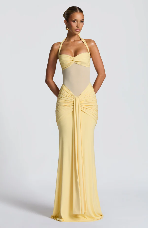 Vestido Longo Com Amarração Frontal Modern Vixen