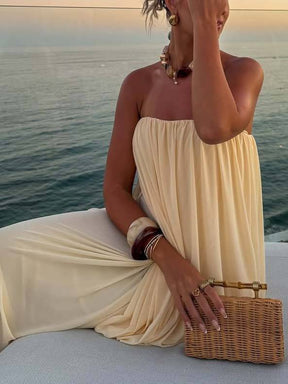 Vestido Longo Branco Sem Alças Modern Marie
