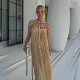 Vestido Longo com Tiras Trançadas Modern Helen