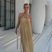 Vestido Longo com Tiras Trançadas Modern Helen