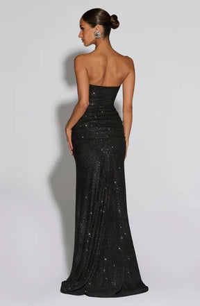 Vestido Longo de Brilho com Tule Modern Agnes
