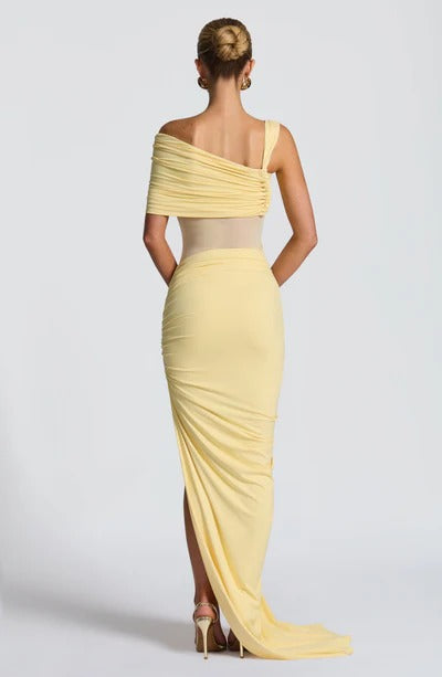 Vestido Longo Assimétrico com Fenda Modern Azurae