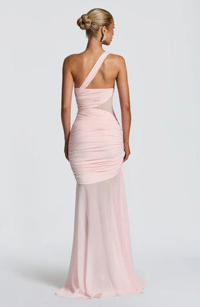 Vestido Longo Drapeado com Tule Modern Marianne